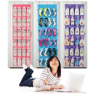 24-Pocket Over The Door Shoe Organizer