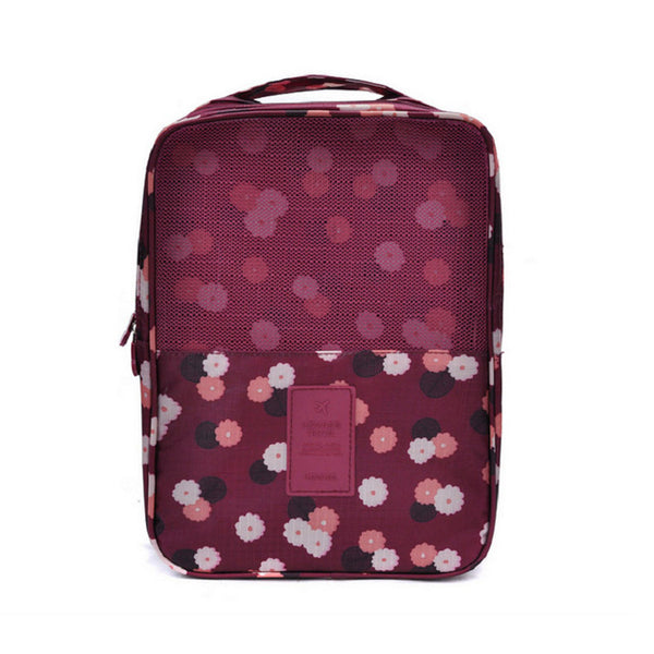 Lovely Floral Print Dual Shoe Bag